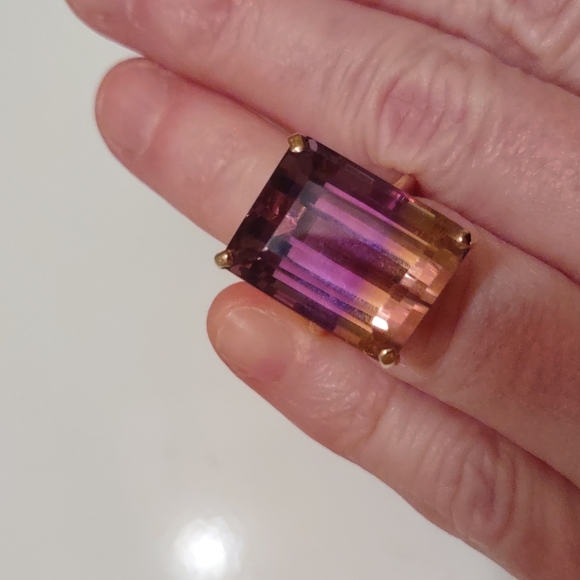Macy's Jewelry - Ametrine ring 14kt yellow gold Large Statement Ring